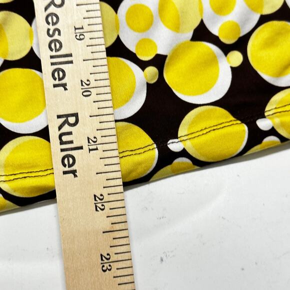 Y2K 2000s Rampage Babydoll Top Size M Yellow Brown Polka Dots Mod Aesthetic - Picture 6 of 6